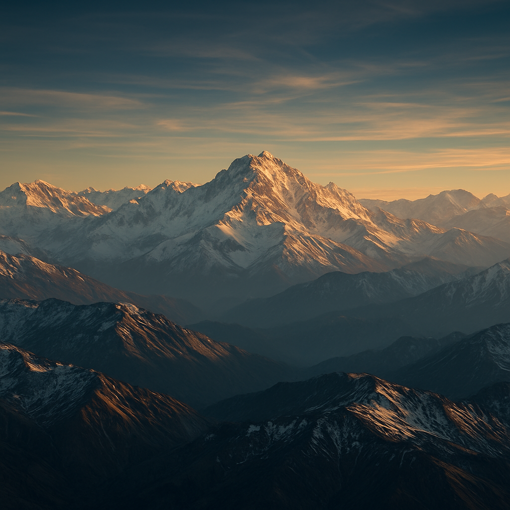 Panorama de los Andes nevados